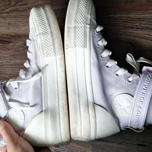 Converse Lavender Purple Platform Sneaker Size 6 - Picture 8 of 9